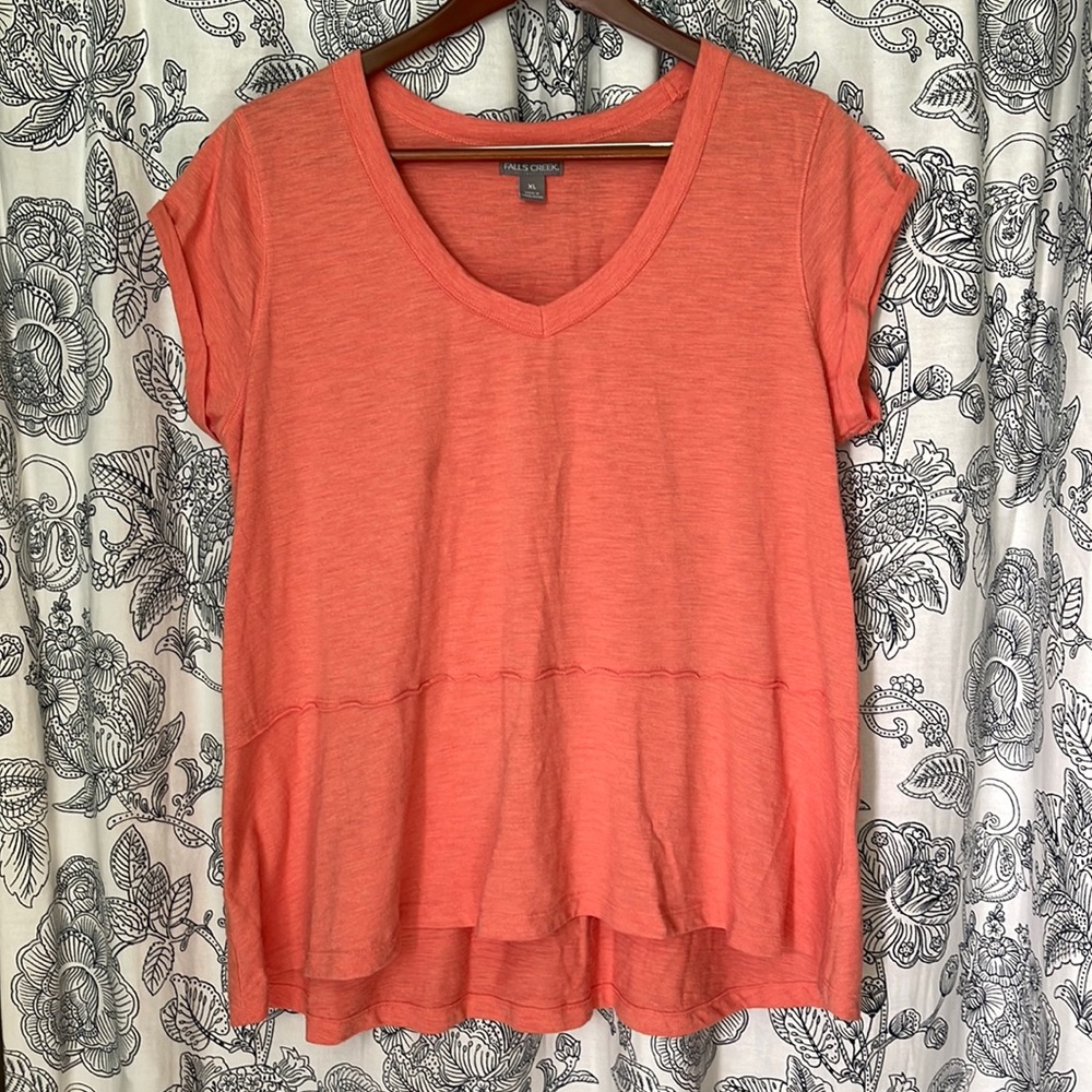 Fall’s Creek woman’s XL shirt, coral color, long